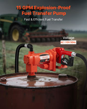 Cargar imagen en el visor de la galería, Kit Surtidor Bomba de Trasvase de Gasolina Gasoil 110V 57 LPM