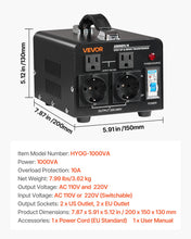 Cargar imagen en el visor de la galería, Convertidor De Voltaje 110/220 1.000 Watts
