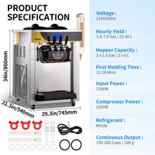 Cargar imagen en el visor de la galería, Maquina de Helado Soft 2200W Sistema de Preenfriamiento
