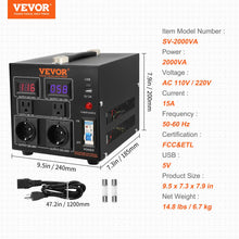 Load image into Gallery viewer, Convertidor De Voltaje 110/220 2.000 Watts Plus
